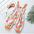 thumbnail image 2 of MZXELPRJD Romper Ruffle & Floral Romper Baby Clothes Sets + Headband Matching Set for 2t Easter Outfit Boy Newborn Coming Home Outfit Boy Toddler Girl Outfits 5t Baby Girl Outfits 9-12 Months, 2 of 5