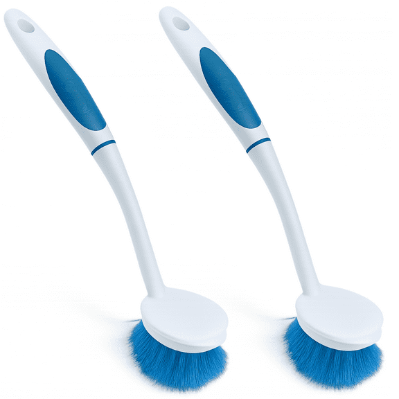 Dish Scrubber - Scrub Dishwashing Foam Sponges with Handles Bottle/Glass Scrubbers 2 Pack