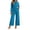 Blue, variant on Women's Velvet 2 Piece Outfits Turtleneck Long Sleeve Side Slit Tunic Top and Wide Leg Pants Lounge Sets Fall Winter Tracksuit Dressy Holiday Party Outfit Red