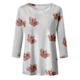 thumbnail image 5 of PMUYBHF T-Shirt Imprimé Joyeuses Fêtes Manches 3/4 Col Rond Blouse 5735 TG, 5 of 5