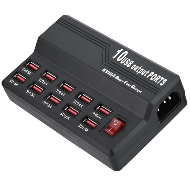Cargador USB W, 100-240V 5V/12A 10 Interfaz Cargador USB Puerto del cargador USB Durabilidad mejorada