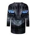 thumbnail image 5 of Hauts d'Été pour Femmes Mode Imprimé de Pâques T-shirt Ample Mi-Longueur Manches 3/4 Blouse Col Rond Hauts Décontractés Blouses d'Été pour Femmes en Solde, 5 of 5