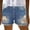 Light Blue, variant on Women's Stretchy Casual Summer Ripped Jeans Shorts Fashion Jeans Denim Pants Female Ripped Bottom Sexy Pure Color Ripped Denim Loose High Waisted Short with Pockets S-3XL