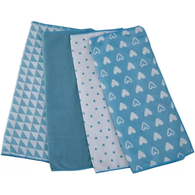 Lot of 2 Handy Helpers 4-Pack Multi-Purpose Microfiber Cloths Size 15”x18” – Super Absorbent and Versatile Cleaning Cloths for Household, Kitchen, and Car Use