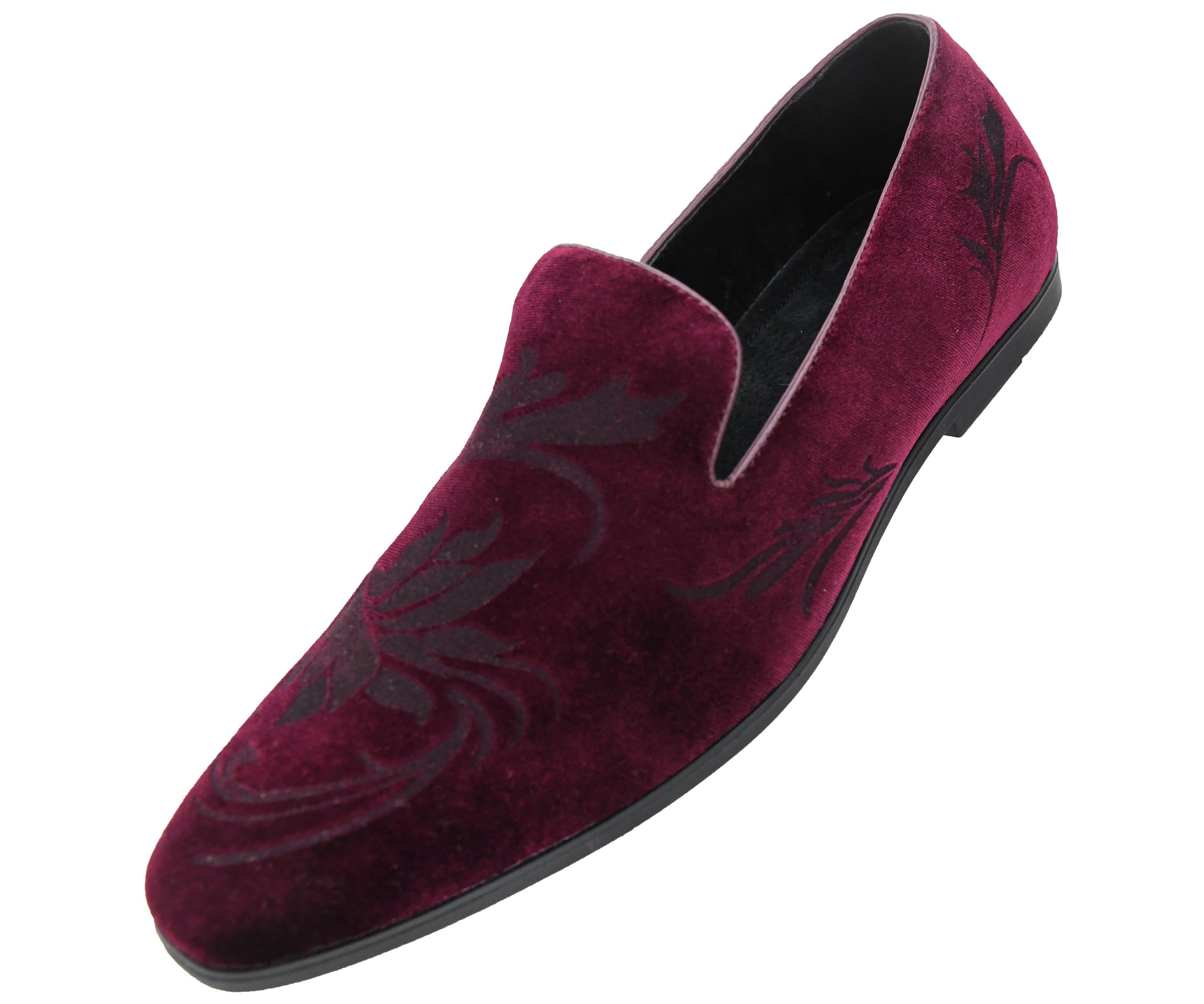humor Vedhæft til Så mange Amali Men's Dress Shoes Posh Faux Velvet Botanical Embossed and Quilted  Smoking Slippers Available in Black, Taupe-Oyster, Stone, and Burgundy -  Walmart.com