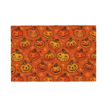 

Placemats Set of 4 pumpkin halloween fun Place mats for Dining Table Indoor/Outdoor Cute Heat Resistant Washable Table Mats(18 x 12 )