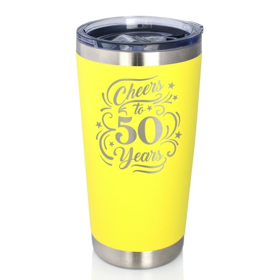 Bevvee Insulated Travel Tumbler 20 oz Cheers 50 Years 50th Birthday Gifts Tumblers