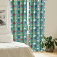 thumbnail image 2 of Ambesonne Animal Cartoon Curtains, Joyful Nature, Pair of 28"x95", Multicolor, 2 of 5