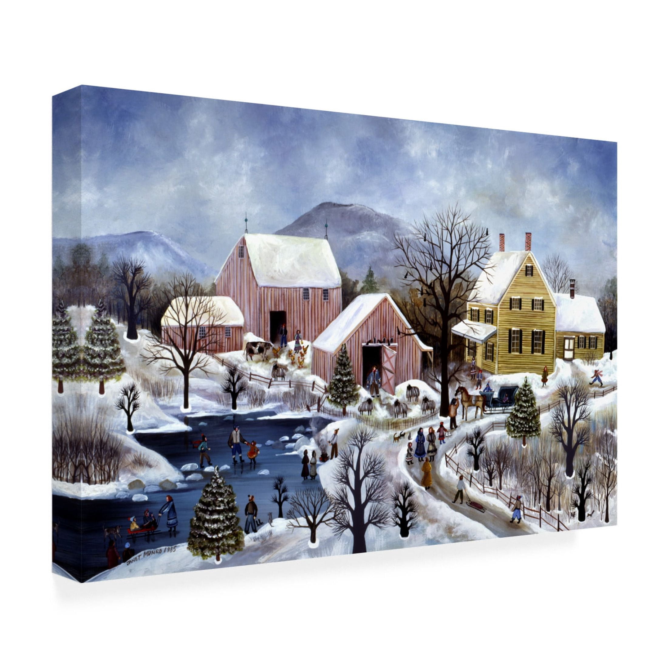 Canvas Wall Art - JL Munro 'View of Blackbird Pond' Wall Art for Living Room, Bedroom, or Office Décor by Trademark Fine Art - 32 x 22 Inches