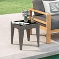 thumbnail image 5 of Outdoor Side Table Wicker Rattan Side Tables End Table for Patio with Glass Top Rattan Storage for Patio Balcony Courtyard, 5 of 7