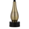 thumbnail image 4 of 23 Inch Pear Shaped Table Lamp, Set of 2, Fabric Cylinder Shade, Black, Gold- Saltoro Sherpi, 4 of 5