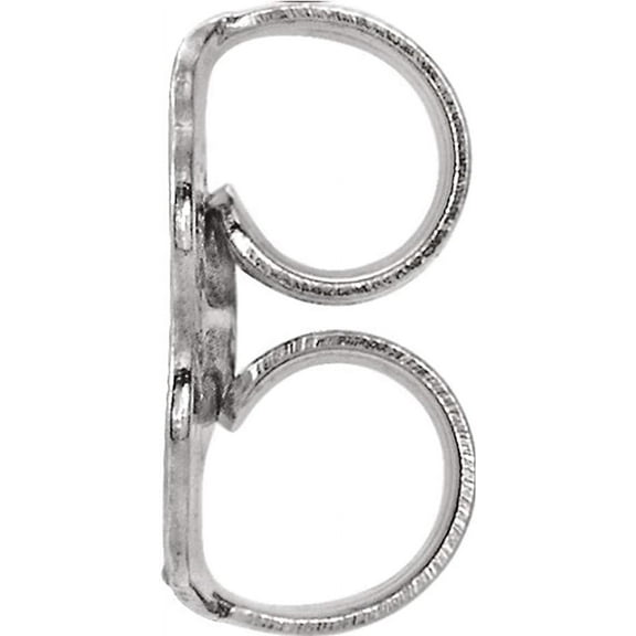 Rhodium Plated Sterling Silver 5.2mm Friction Butterfly Push Back for Stud Earring Post (1 Piece) Will Not Tarnish