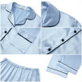 thumbnail image 5 of UVN Pajamas Sets for Women Short Sleeve Button Down Tops And Pants Sleepwear Soft Silk Satin Pjs Loungewear 2 Piece Outfit, 5 of 8
