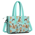 thumbnail image 2 of Teacher Tote Bag,Boxer Dog Pitbull Terriers Dog and Pizza Teacher Utility Tote Bag,Large Work Tote Bags for Women with Multiple Pockets,Top Zipper Closure,13.8x10.6x6.7 Inch, 2 of 5