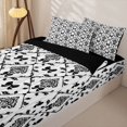 thumbnail image 3 of jejeloiu Preppy Bow Zipper Twin Comforter Sets with Fitted Sheet and 2 Pillowcases For Men Women,Classic Pattern Zipper Bedding Set,Black White,Black Reversible,4-Piece, 3 of 7