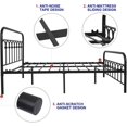 thumbnail image 6 of Bed Frame Full Size with  Headboard and Footboard Platform Base Wrought Iron (Black), 6 of 7