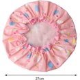thumbnail image 2 of Gorro de ducha impermeable, 4 piezas Gorro de ducha reutilizable Gorro de ducha elástico de doble capa para mujeres Niñas Ducha Spa Salón (4 colores) Multicolor 27 cm, 2 of 5
