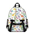 thumbnail image 3 of Colorful Cartoon Dinosaurs Landscape Cute School Backpack Bag for School with Padded Back and Adjustable Shoulder Straps 15.25"x11.5"x5.25", 3 of 5