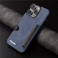 thumbnail image 4 of Premium Leather iPhone Card Case with Secure Slot - Fashionable Soft TPU Bumper Cover for iPhone 15 14 13 12 11 Pro Max Mini XS XR 8 7 Plus SE 2020 2022 Models, 4 of 5