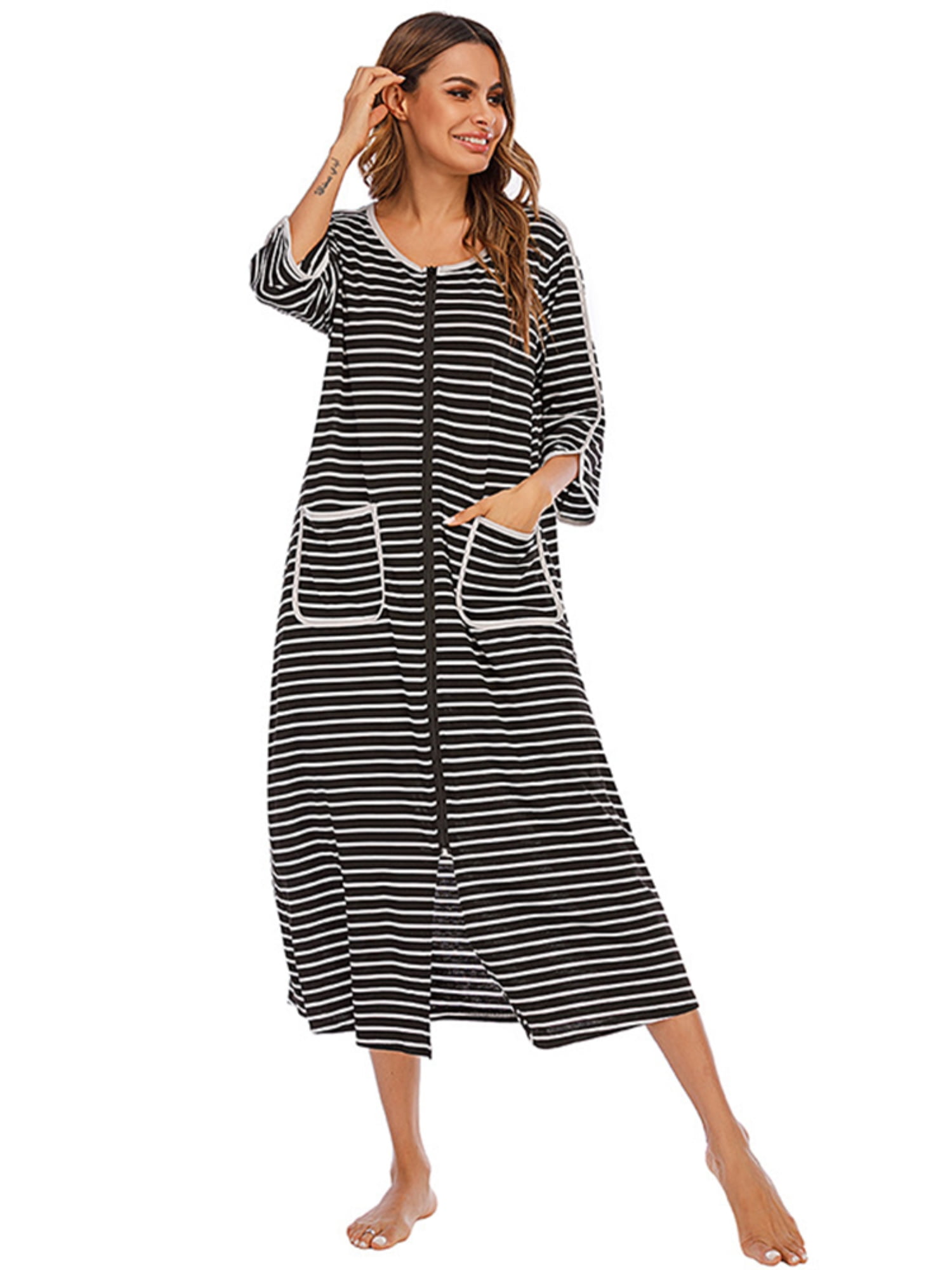 long sleeve nightgown with pockets
