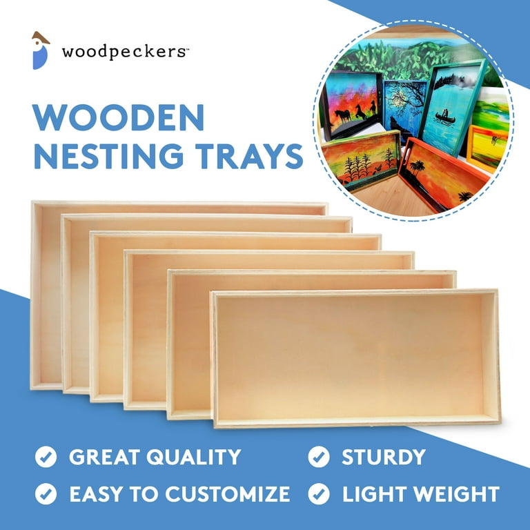 Woodpeckers Crafts, DIY Unfinished Wood Set of 3 Nesting Boxes