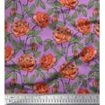 thumbnail image 1 of Soimoi Cotton Poplin Fabric Leaves & Rose Floral Print Fabric by the Yard 42 Inch Wide, 1 of 1