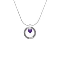 thumbnail image 2 of Delight Jewelry Acrylic 5/16" Purple Heart Silvertone Grandmother Ring Charm Necklace, 18", 2 of 4