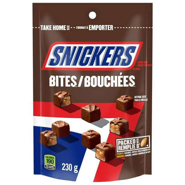 Bonbons Snickers Bouchées au chocolat, 230g
