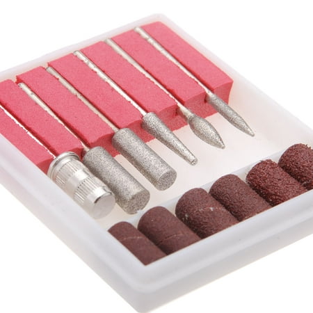 6PCS Nail Art Drill Bits and Sanding Bands for Nail Drill Replacement Set Nail Electric File Metal (Best Drill Bit For Sheet Metal)