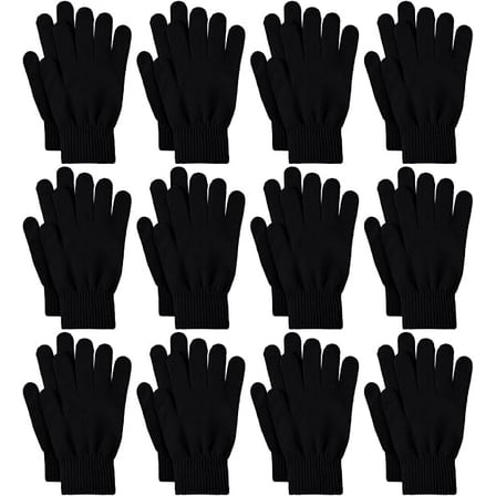 BAODELI Work Gloves - 12 Pcs, X-Large - Heavy Duty Cotton Jersey, Knit Wrist, Versatile Work Gloves for Various Tasks(Black)