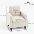 thumbnail image 3 of HOMCOM Modern Accent Chair Fabric Armchair w/ Non-Slip Pads, Cream White, 3 of 10