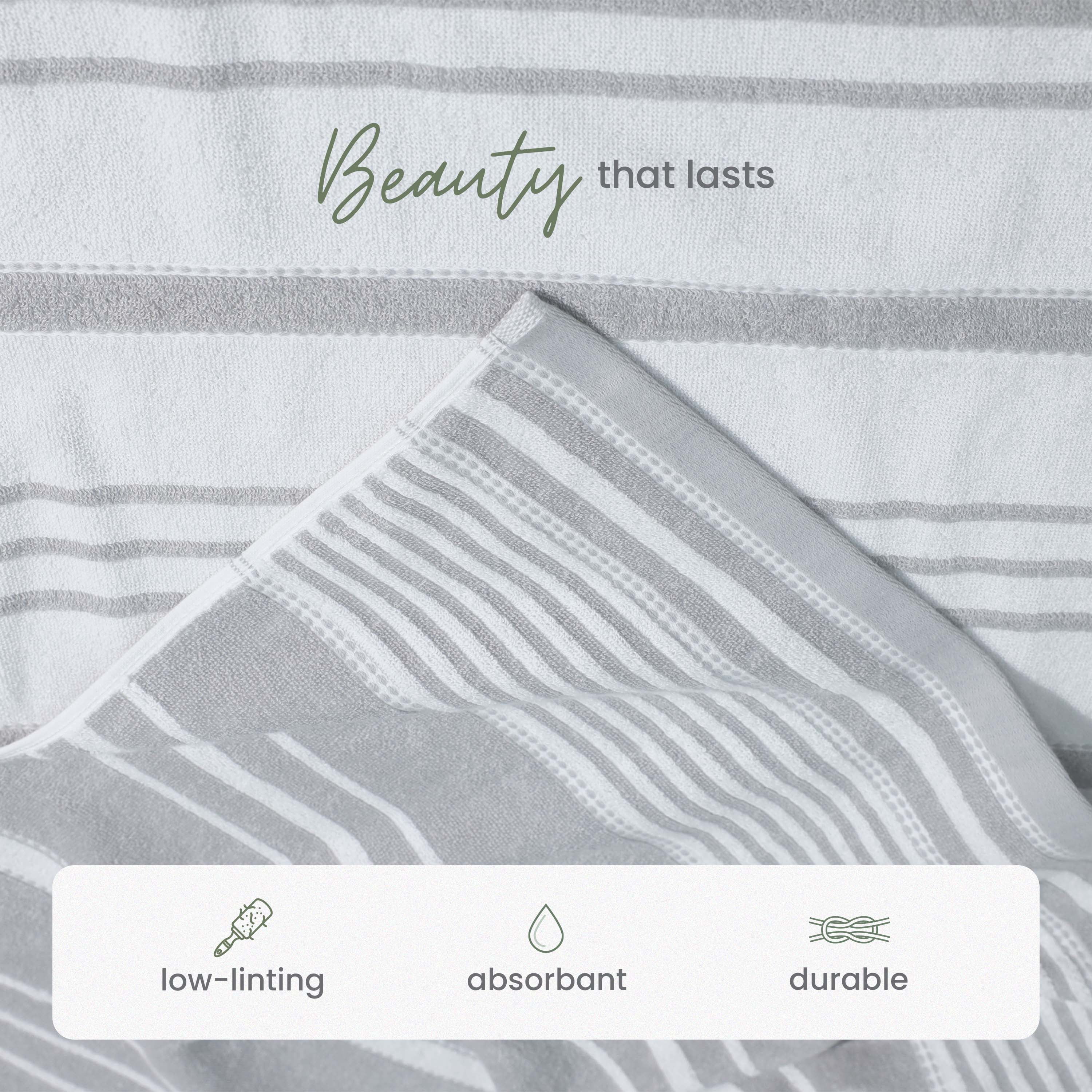 Martex Restore Batten Stripe Bath Towel, 30" x 56", Gray
