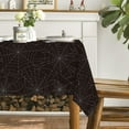 thumbnail image 4 of Halloween Tablecloth 60x84 Inch Rectangular, Cobweb Black Washable Table Cover for Party Picnic Dinner Decor, 4 of 6