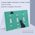 thumbnail image 3 of Yayeee Toggle Light Switch Wall Plate 2-Gang 4.56"x4.48" Decorative Outlet Cover, Green Cat, 3 of 7