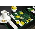 thumbnail image 5 of Placemats Set of 4 Washable,Yellow Lemon Summer Green Leaf Placemat for Dining Table Decorations, Heat-Proof Table Mats for Kitchen Dinner Banquet Black and White Stripe, 5 of 6