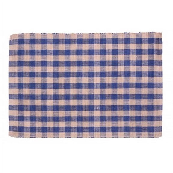 Mr. MJs Trading AG-01250S-4 19 in. Ribbed Placemats, Navy Check - Set of 4