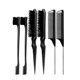 thumbnail image 1 of (Negro) Cepillo para cardar, 6 piezas, peine de cola, peine de doble filo, juego de cepillos para peine, cepillo para abordar, para peluquería, mujeres, hombres, 1 of 5