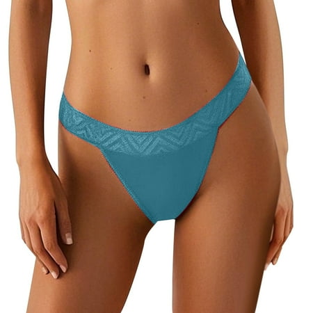 Women s Reusable Thong Lace Underwear 4 Solid Color Sexy Design Lace Thongs for Women Variety Pack Womens Silk Long Underwear Tops Panties Womens Briefs Seamless Panties for Women No Show Underwear