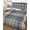 Beige, Gray, White, variant on Full Size Quilt Bedding Set, Navy Buffalo Plaid Reversible Summer Quilt 3 Pieces, White Blue Farmhouse Modern Striped Lightweight Bedspreads Coverlets with 2 Pillow Shams for All Seasons