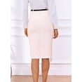 thumbnail image 3 of DARING DIVA Women's Knee Length Tweed Skirt with Belt Decor X-Large Light Pink, 3 of 6