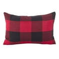 thumbnail image 1 of SARO LIFESTYLE Buffalo Check Plaid Design Cotton Down Filled Throw Pillow, 13" x 20", Red, 1 of 4