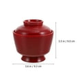 thumbnail image 2 of FONDOTIN Japanese Dishes Miso Bowl with Lid Round Red Plastic Dust-proof 1 Set, 2 of 5