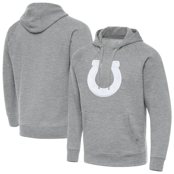 Men's Antigua Heather Gray Indianapolis Colts Victory Pullover Hoodie
