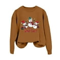 thumbnail image 4 of Fiaer Snowman Womens Sweatshirts Christmas Crew Neck Long Sleeve Pullover Plus Size Baggy Fashion Cozy Holiday Tops Coffee S, 4 of 4