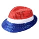 thumbnail image 2 of Sombrero del 4 de julio, accesorios de vestuario, moda para el Día de la Independencia, lentejuelas, Fedora, 2 of 9