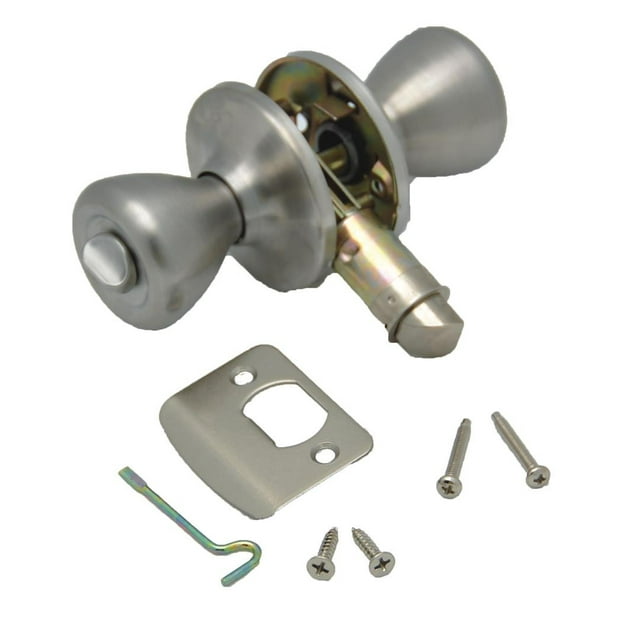 AP Entry Door Lock 013-202-SS Knob Type; Used As Either 3/8 Inch Or 2-3/4 Inch Backset; Stainless Steel Finish