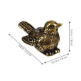thumbnail image 6 of WEAVILUX Set of 6 Vintage Brass Sparrow Bird Figurines Metal Sculptures for Home Tabletop Decor Display, 6 of 8