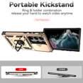 thumbnail image 5 of for Samsung Galaxy S23 Ultra Case, Soft TPU & Hard PC Anti-scratch Sliding Cover Full Protection Ring Stand Rotating Kickstand Holder Magnetic Shockproof Phone Case Cover for Galaxy S23 Ultra,Gold, 5 of 9