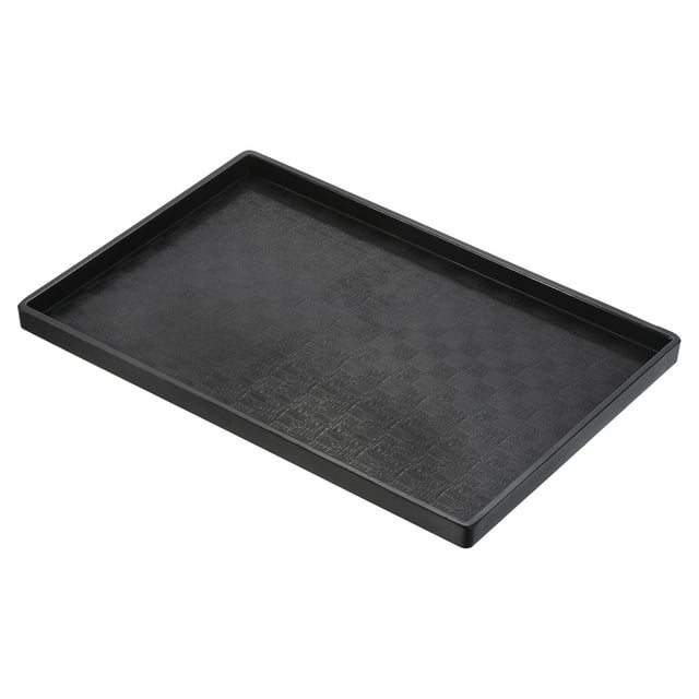 Unique Bargains 12x8' Fast Food Tray, Plastic Reusable Multi-Purpose Rectangle Serving Tray Mosaic Texture Black