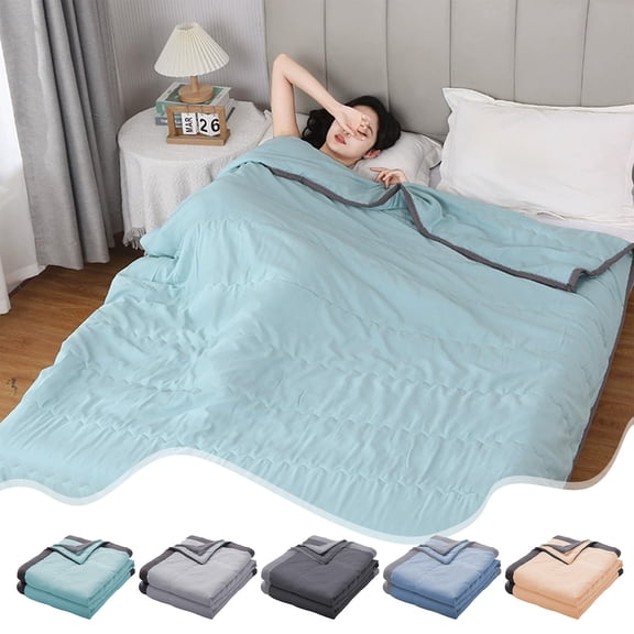 Summer Savings Clearance! InsCrazy Cooling Throw Blanket Washed Summer Cool Bed Sheet Double Bed Breathable and Lightweight 55 x 80"